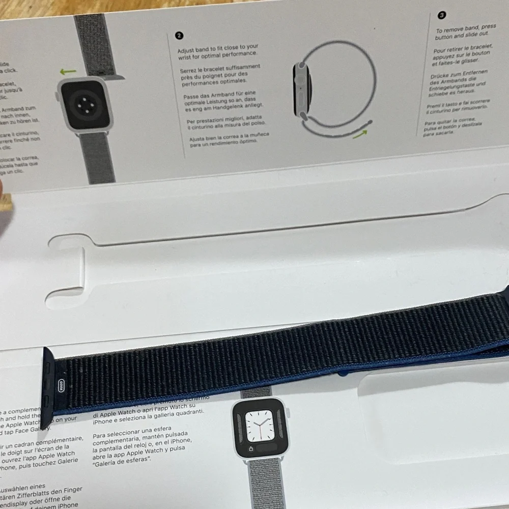 Apple Wearable with Black and Blue Band